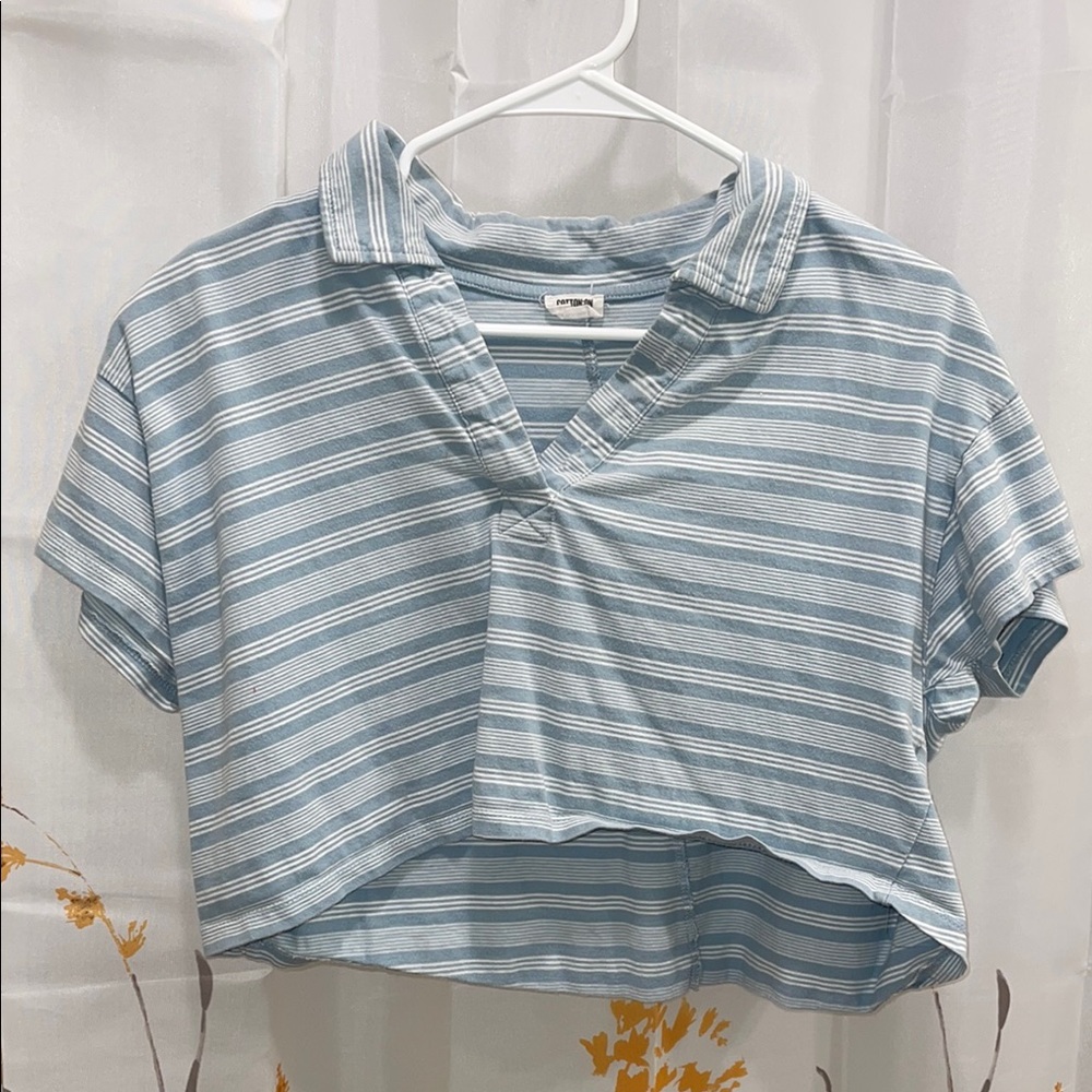 Striped Blue Cropped Top